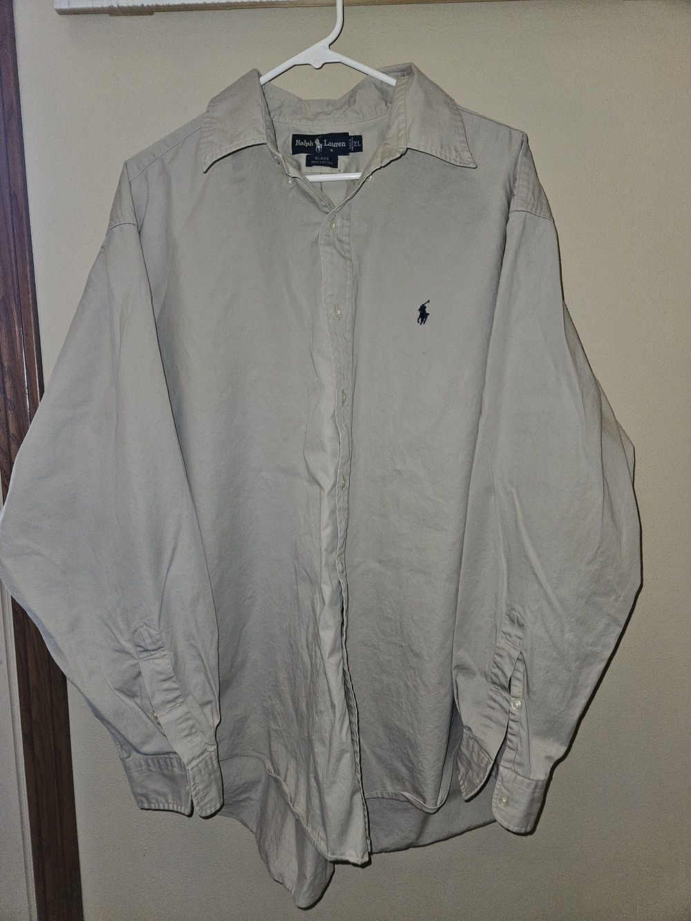 Ralph Lauren Men's Classic Button-Down Shirt in Light Khaki